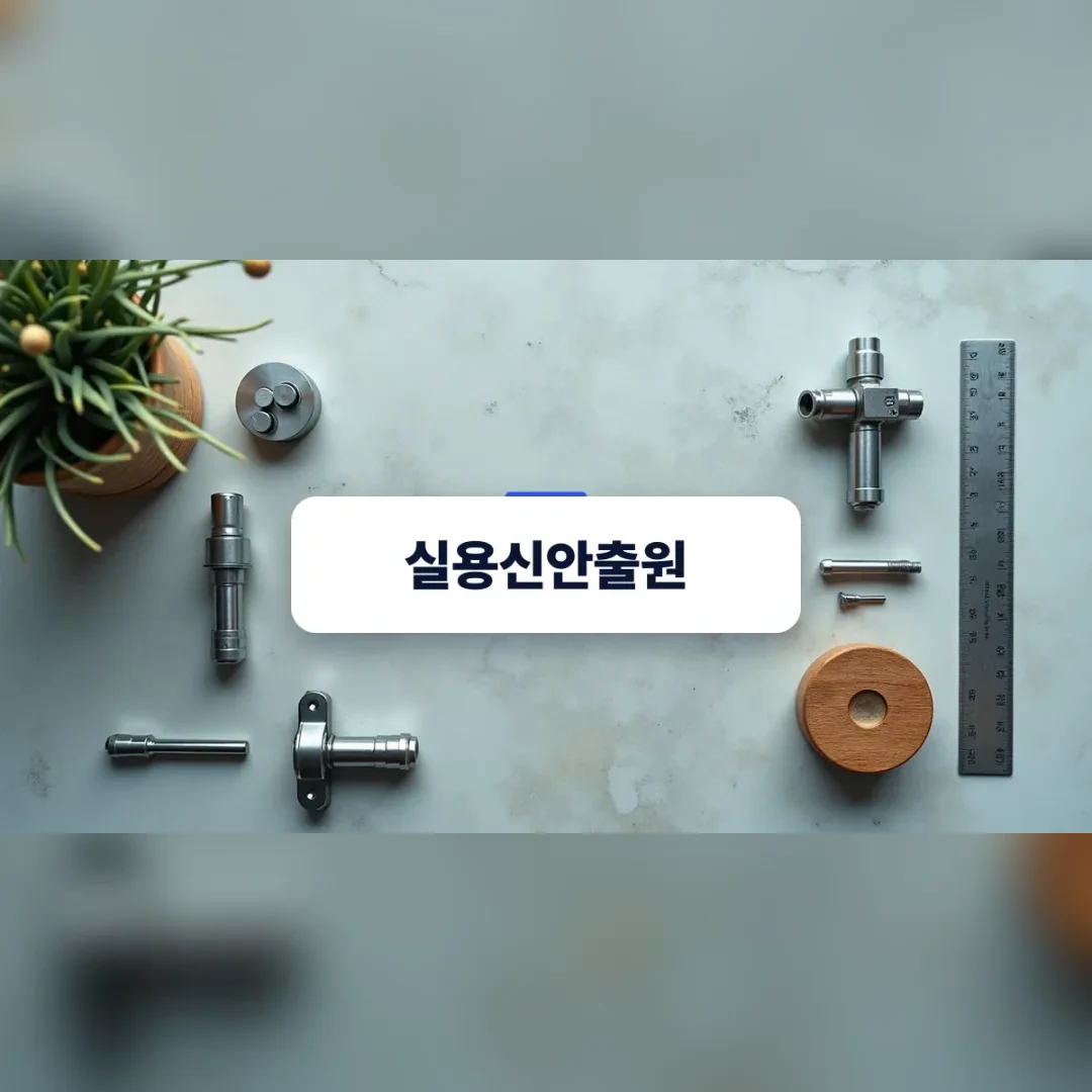 기계 부품과 목재 시제품 부속이 단정하게 놓인 작업대