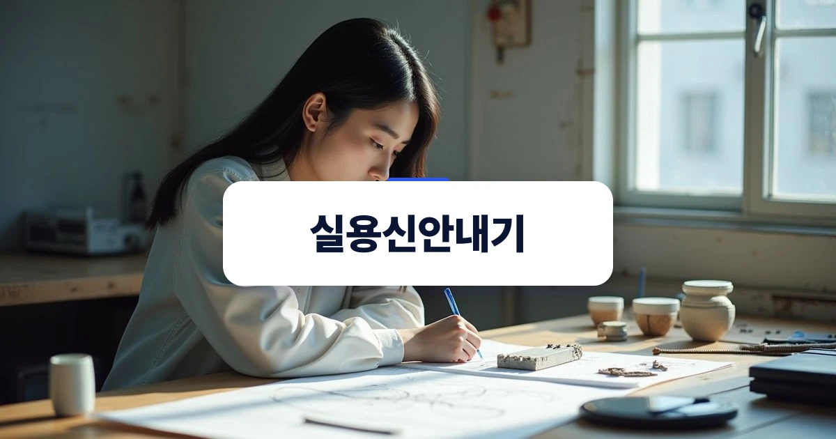 제품 도면과 부품을 비교하며 실용신안 등록을 검토하는 한국인 사업자