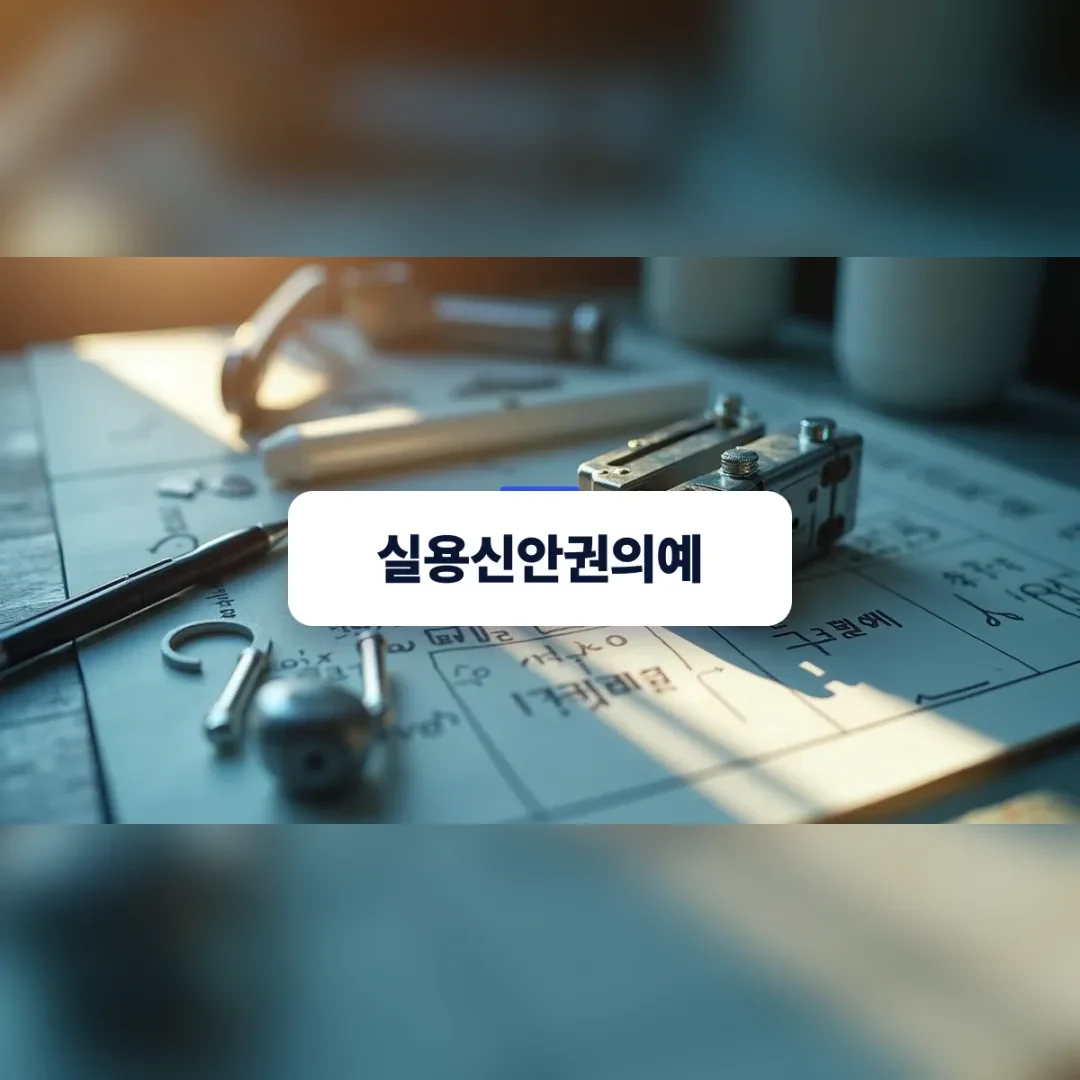 제품의 구조적 고안과 실용신안 출원 대상을 나타내는 기계 부품 예시