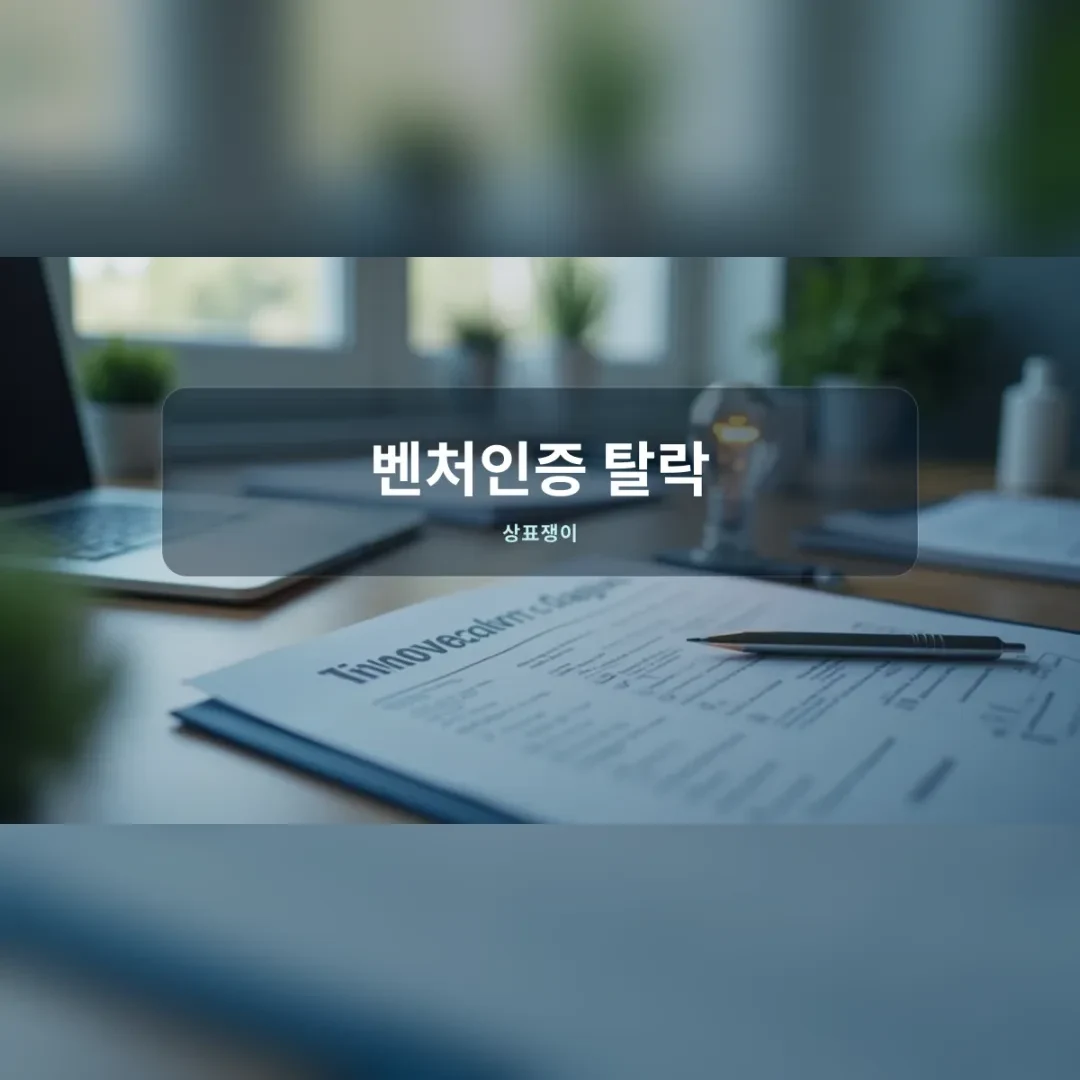 벤처인증 탈락 후 재도전을 준비하는 사업가의 책상