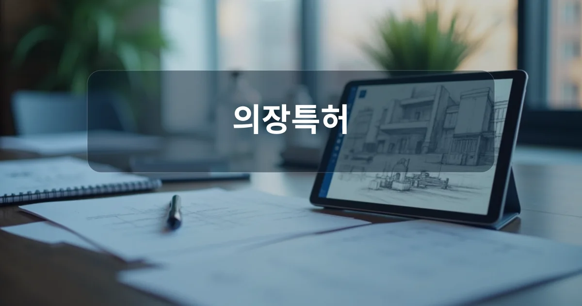 의장특허 및 디자인권 개념을 검토하는 사업가의 책상 모습
